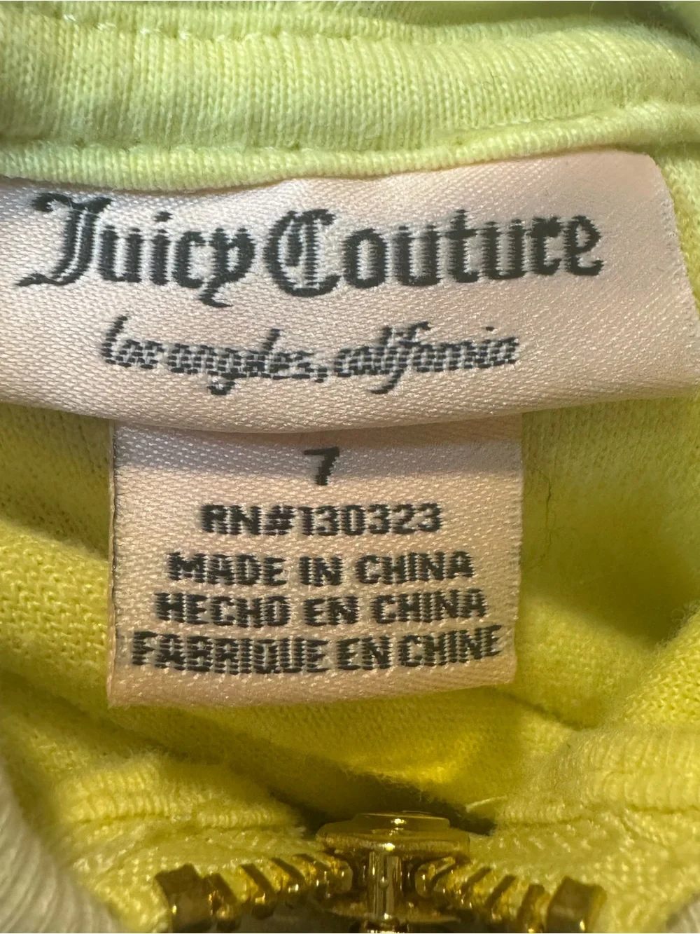 Juicy Couture Yellow Terry Hooded Top & Shorts Set with Rainbow Size 7